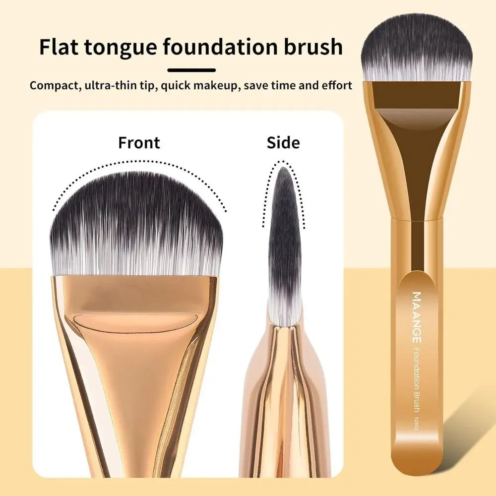 Maange 14pcs Gold Premium Synthetic Makeup Brushes Set With Aluminum Ferrule